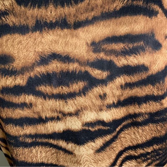 Animal Print Bodycon Midi Dress River Island NWT Tiger Print USA Large STRETCH - Picture 4 of 6